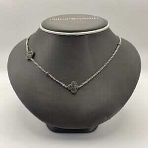 Vintage-Style Silver-Tone‎ Club/Clover Pendant Necklace